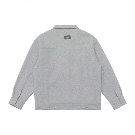 Herren Oversize Hemdjacke im Boxy-Cut aus Wollmix mit Druckknopfblende und aufgesetzten Taschen Shop Nory