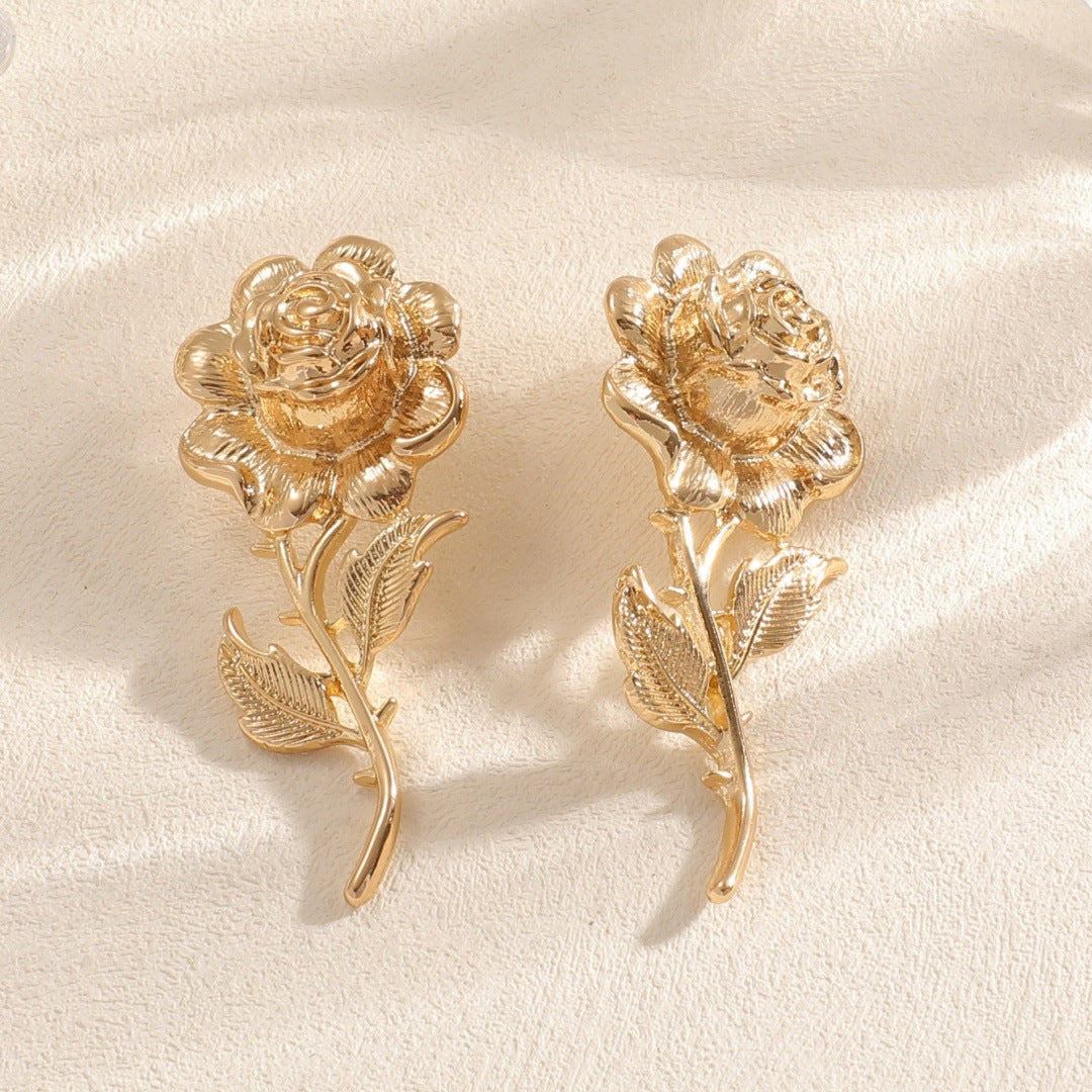 Damen Ohrstecker im kunstvollen Rosendesign Shop Nory