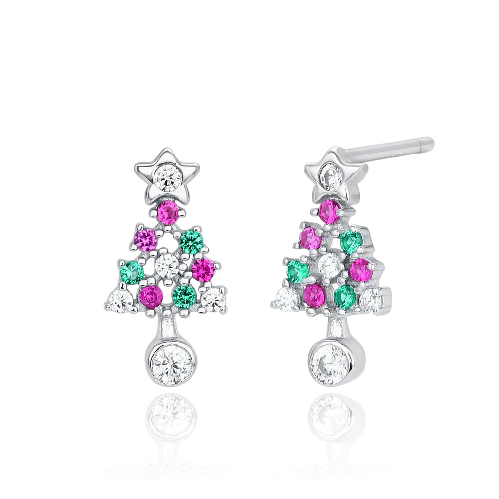 Damen Ohrhänger im stilvollen Weihnachtsbaum-Design aus 925 Sterling Silber Shop Nory
