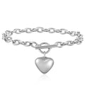 Damen Armband mit herzförmigem Charm und massiven Gliederketten Shop Nory