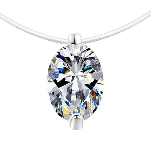 Damen Halskette mit elegantem ovalem Kristallanhänger Shop Nory