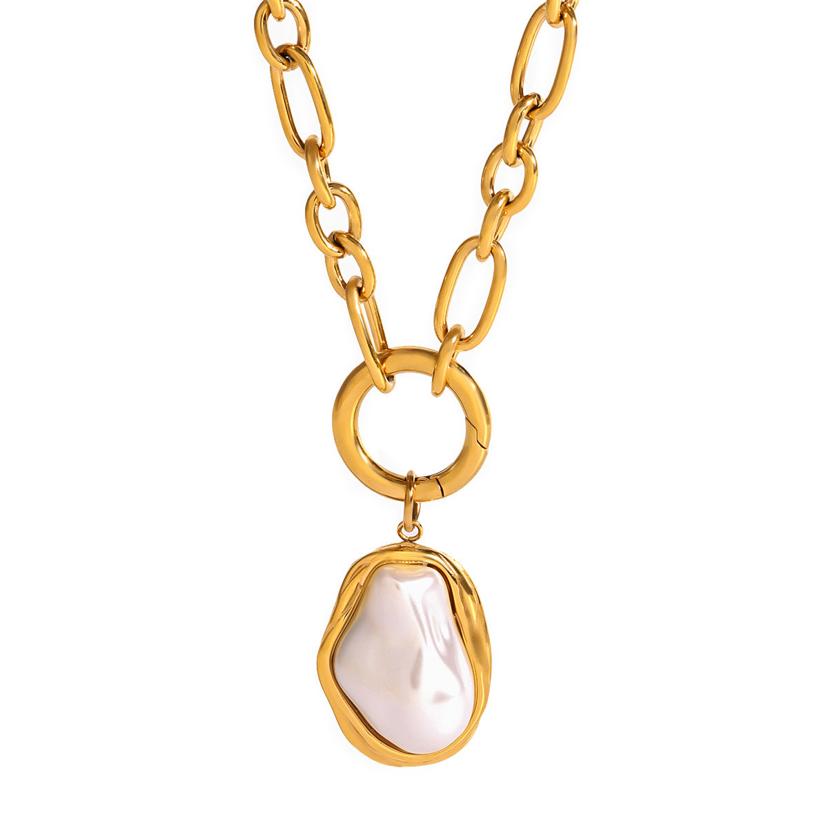Damen Halskette mit elegantem Muschelanhänger aus hypoallergenem Edelstahl Shop Nory