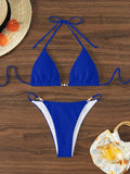 Damen Triangel-Bikini mit modischen Schnürdetails und eleganten Akzenten