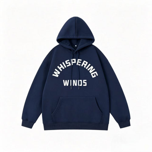 Unisex Oversize-Kapuzenpullover mit gebogenem Statement-Print und Kängurutasche Shop Nory