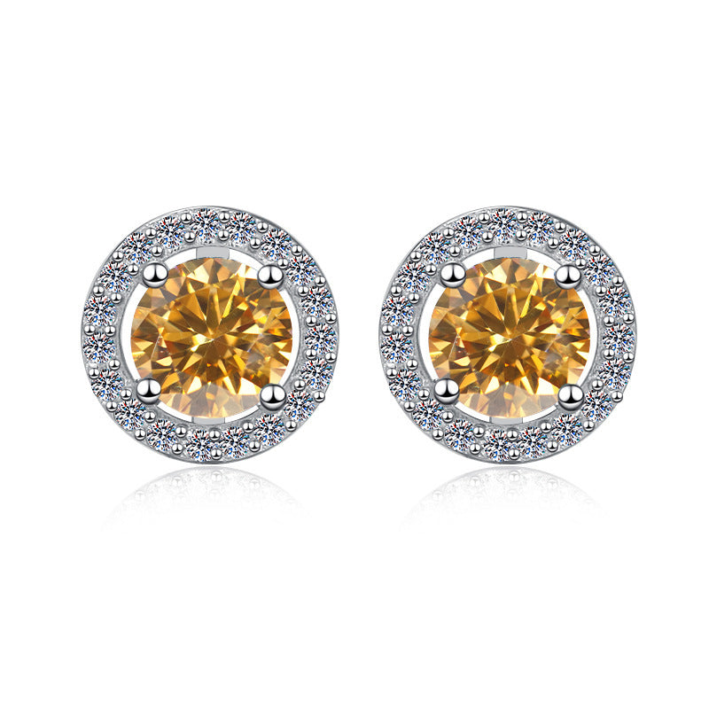Damen-Ohrstecker mit glitzerndem Kristallbesatz und elegantem Rahmen Shop Nory