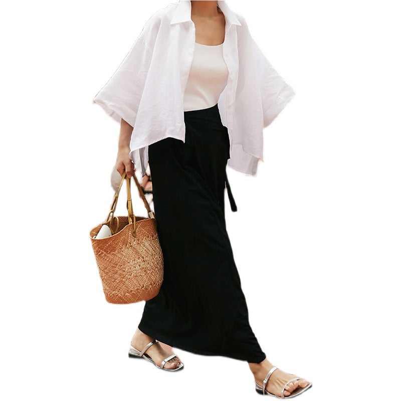 Damen Leichtes Oversize-Hemd aus Leinenmix mit kastiger Silhouette und asymmetrischem Saum Shop Nory
