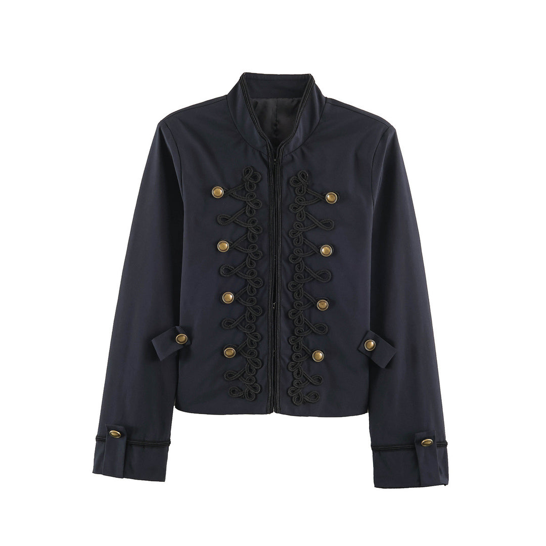 Damen Cropped Jacke im Matrosen‑Militär‑Mix mit Zierkordeln und Messingknöpfen Shop Nory