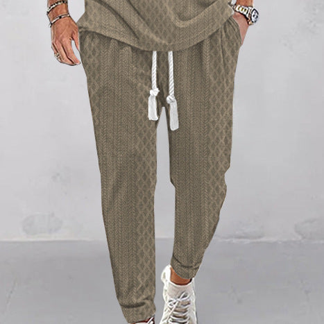 Herren Slim-Tapered Joggerhose im Struktur-Design mit Kordelzug und Eingrifftaschen Shop Nory