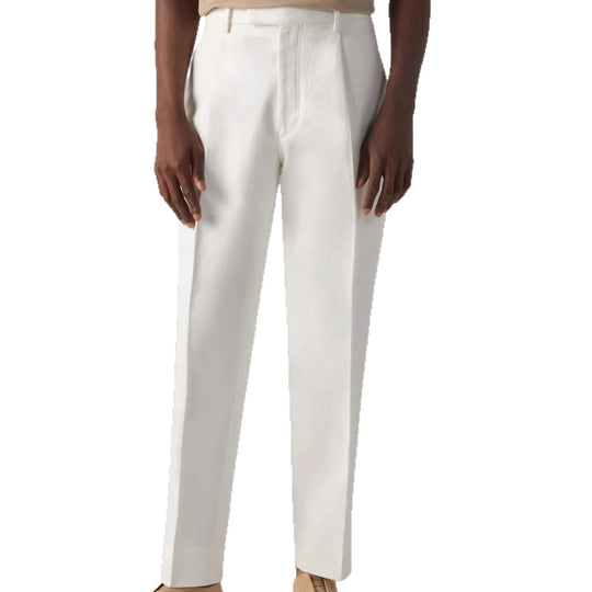 Herren Hochwertige Bundfaltenhose
