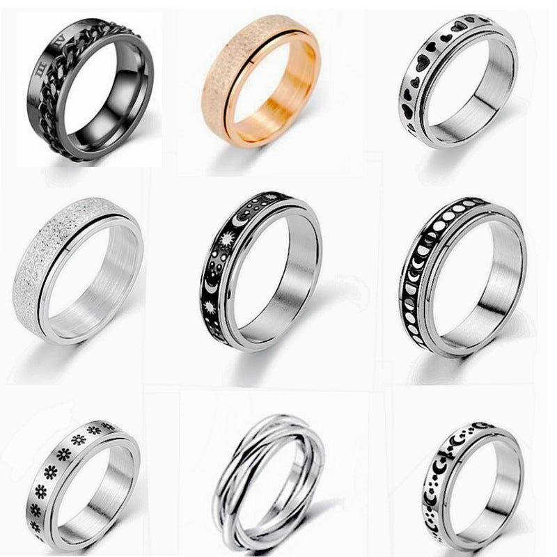 Herren Ring mit kunstvollem Mond- und Sternmuster Shop Nory