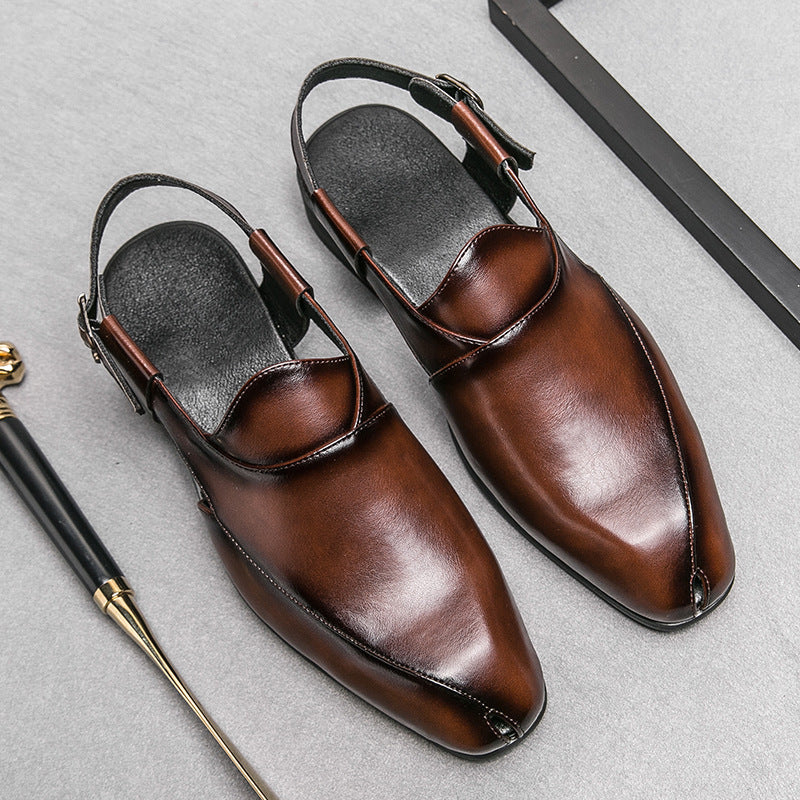 Damen elegante Leder-Mokassins mit verstellbarem Riemen