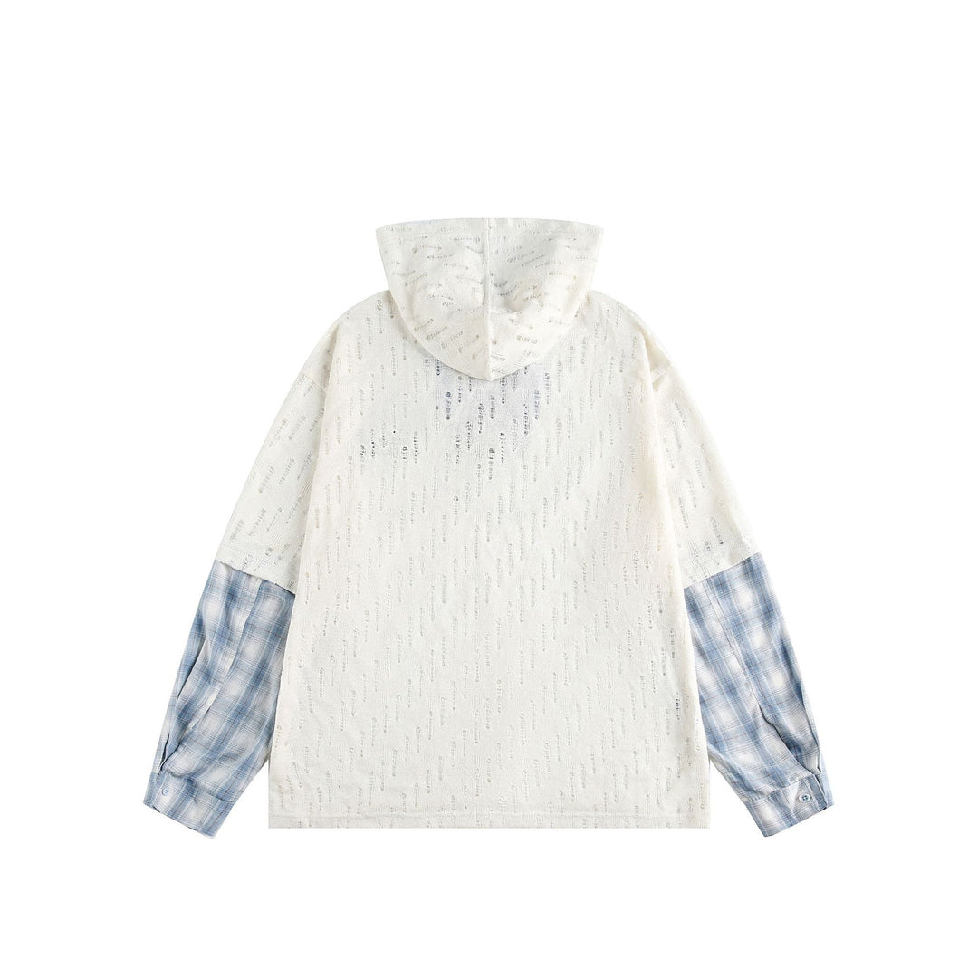Unisex Lässiger Kapuzenpullover im Layering-Look mit Schnür‑V‑Ausschnitt Shop Nory