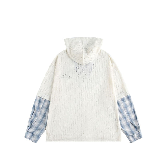 Unisex Lässiger Kapuzenpullover im Layering-Look mit Schnür‑V‑Ausschnitt Shop Nory