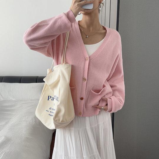 Damen nan kuschelige Oversize-Strickjacke mit aufgesetzten Taschen, weitem Arm und feinem Kaschmir-Mix Shop Nory