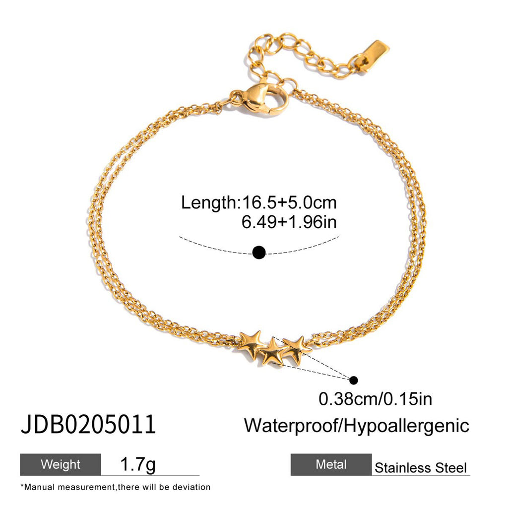 Damen Armband mit funkelnden Sternen aus hypoallergenem Edelstahl Shop Nory