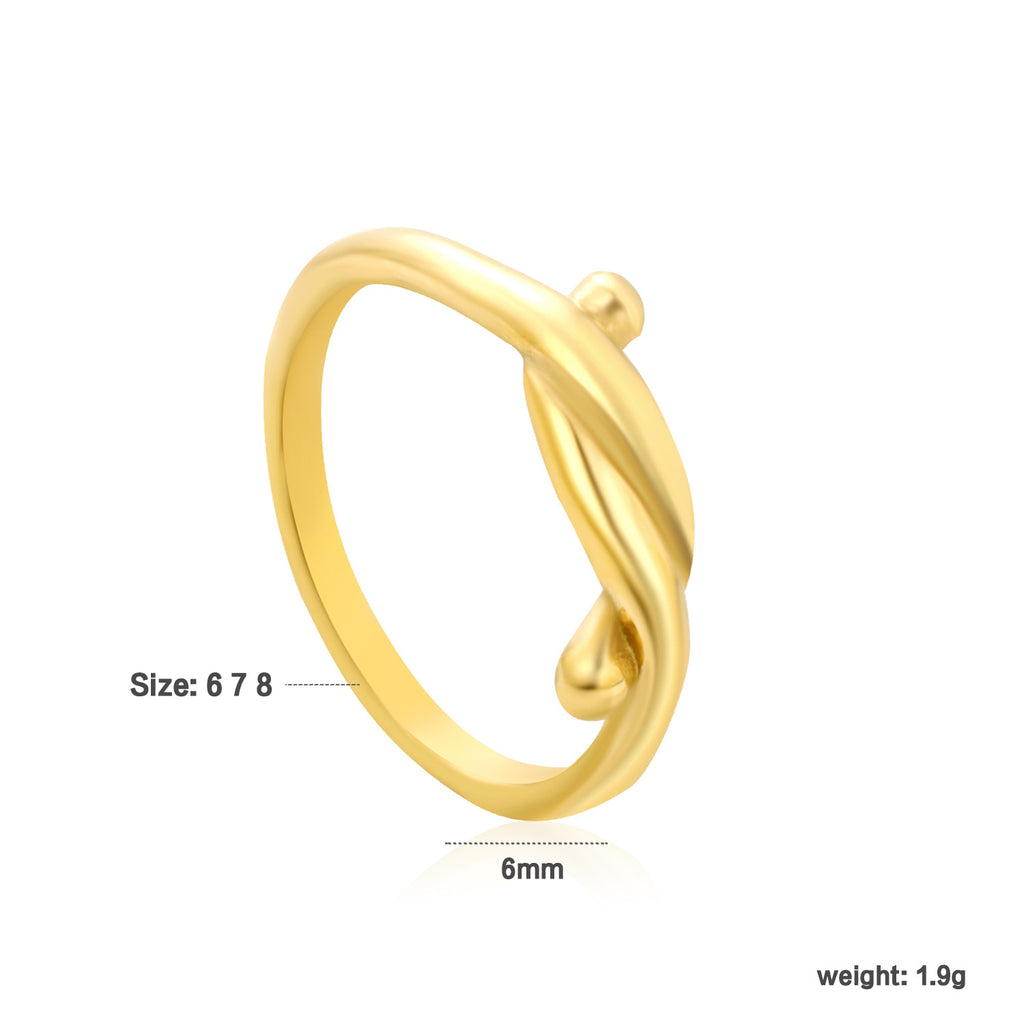 Damen modischer Spiraling-Ring mit doppelfarbiger Oberfläche Shop Nory