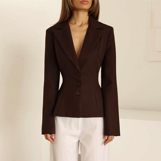 Damen taillierter Blazer mit elegantem Revers