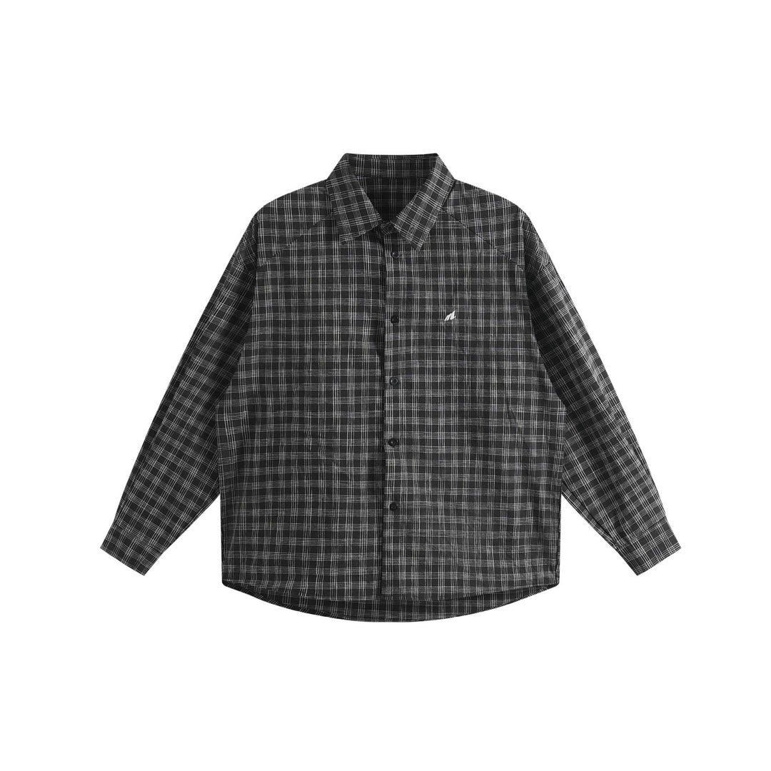 Unisex Oversize-Hemdjacke aus leichter Baumwollmischung mit Raglanärmeln und feinem Karomuster Shop Nory