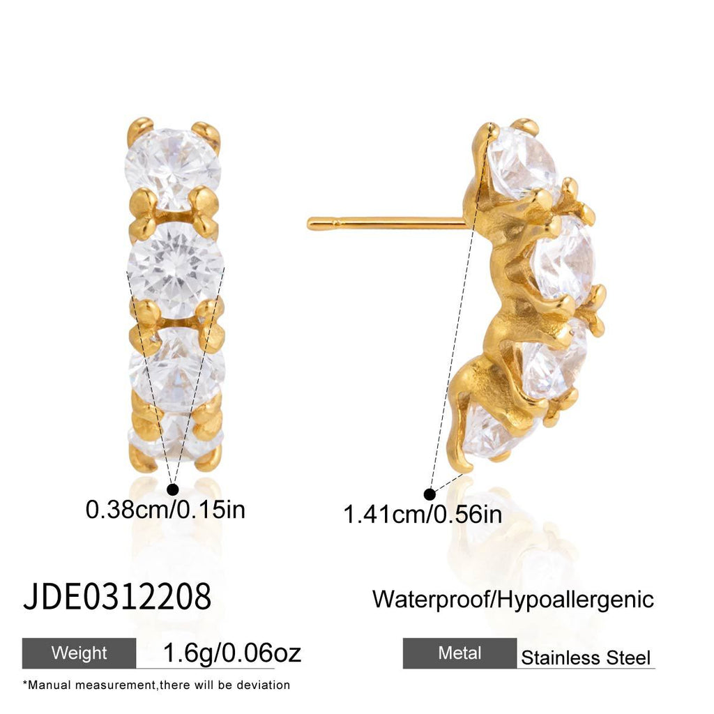 Damen Ohrhänger mit funkelnden Zirkonia und hypoallergener Edelstahlverarbeitung Shop Nory