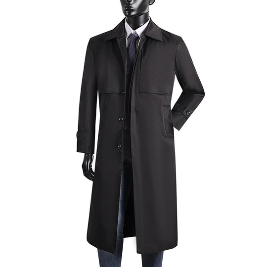 Herren langer Trenchcoat mit verdeckter Knopfleiste und wasserabweisender Ausstattung Shop Nory