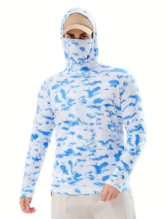Herren Sportliches Funktionsshirt mit Kapuze und Gesichtsschutz