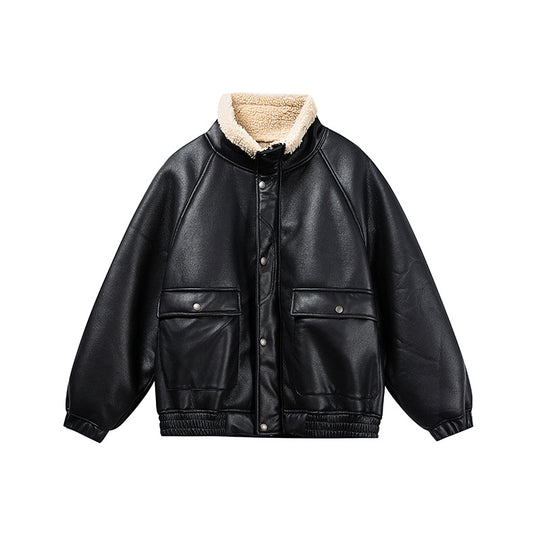 Herren Kurz geschnittener Velours‑Blouson mit Sherpa‑Kragen und Utility‑Pattentaschen Shop Nory