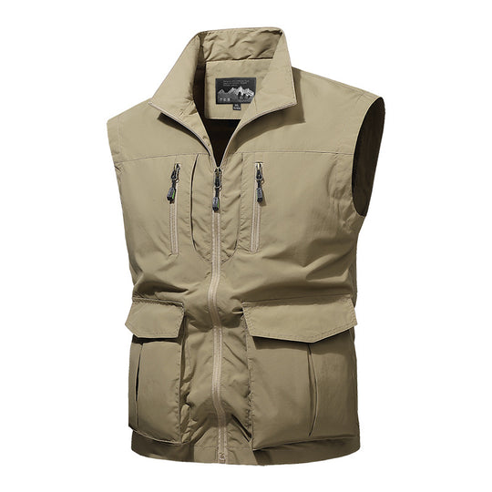 Herren Reise-Performance-Weste mit hohem Kragen, wasserabweisender Microfaser und Mehrfachtaschen Shop Nory