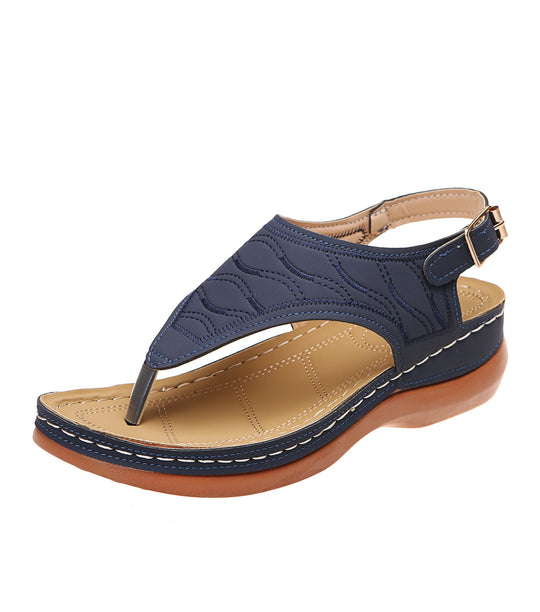 Damen Keil-Sandalette mit verstellbarem Fersenriemen und gesteppter Wildlederoptik Shop Nory