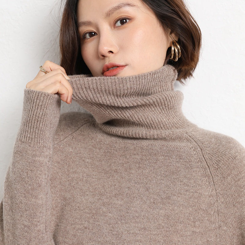 Damen Schlanker Rollkragenpullover aus feinem Strick mit Raglanärmeln Shop Nory
