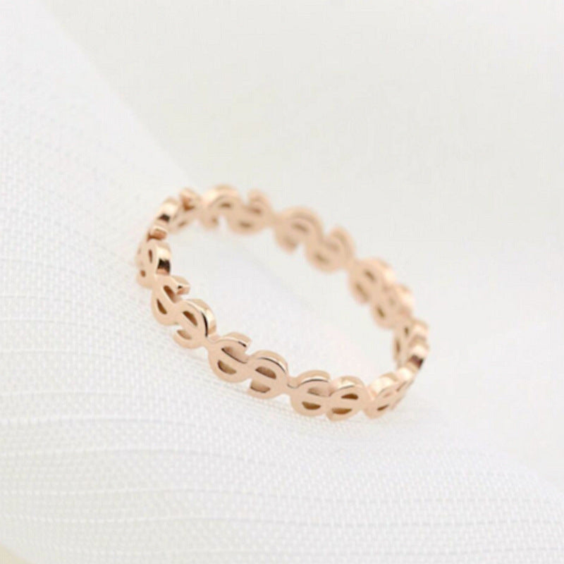 Damen Ring mit gehobenem Geldsymbol-Design Shop Nory