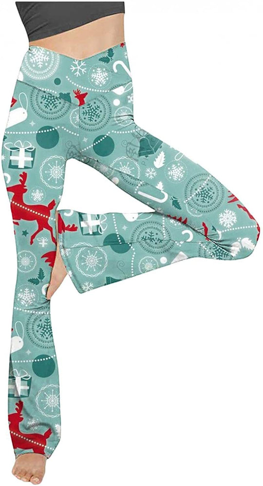 Damen Bootcut Yoga-Hose aus elastischem Material mit hohem Bund Shopnory