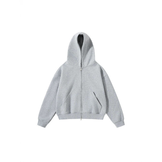 Unisex Oversize Kapuzenjacke mit durchgehendem Reißverschluss und Kängurutaschen aus Baumwoll-Fleece Shop Nory