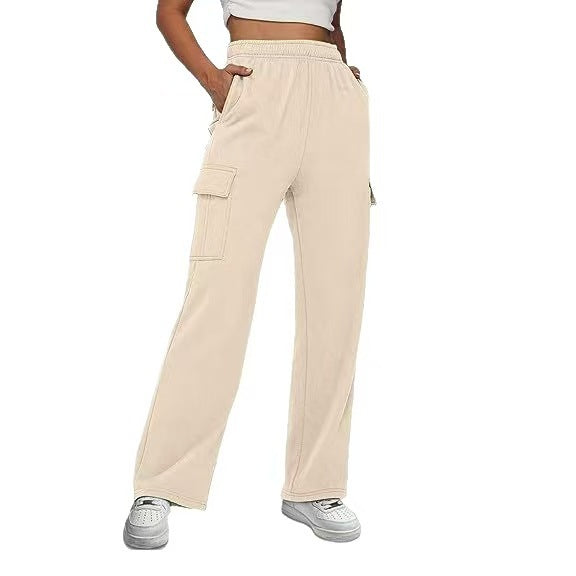 Damen nan relaxed-fit Cargo-Jogginghose mit geradem Bein, Elastikbund und aufgesetzten Klappentaschen Shop Nory