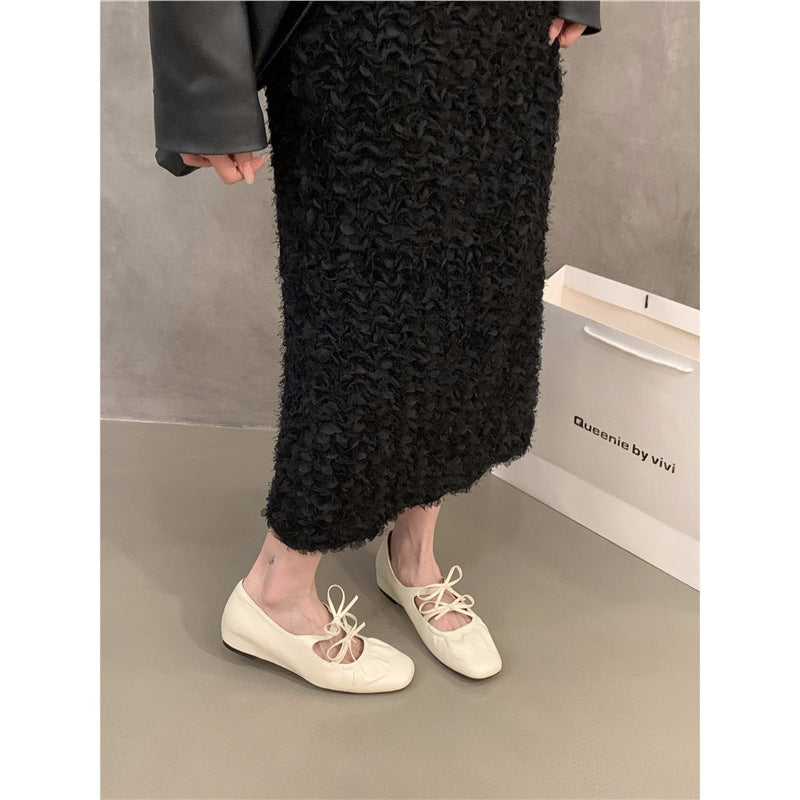 Damen Stylische Riemchen Mules mit dekorativem Schnürdetail