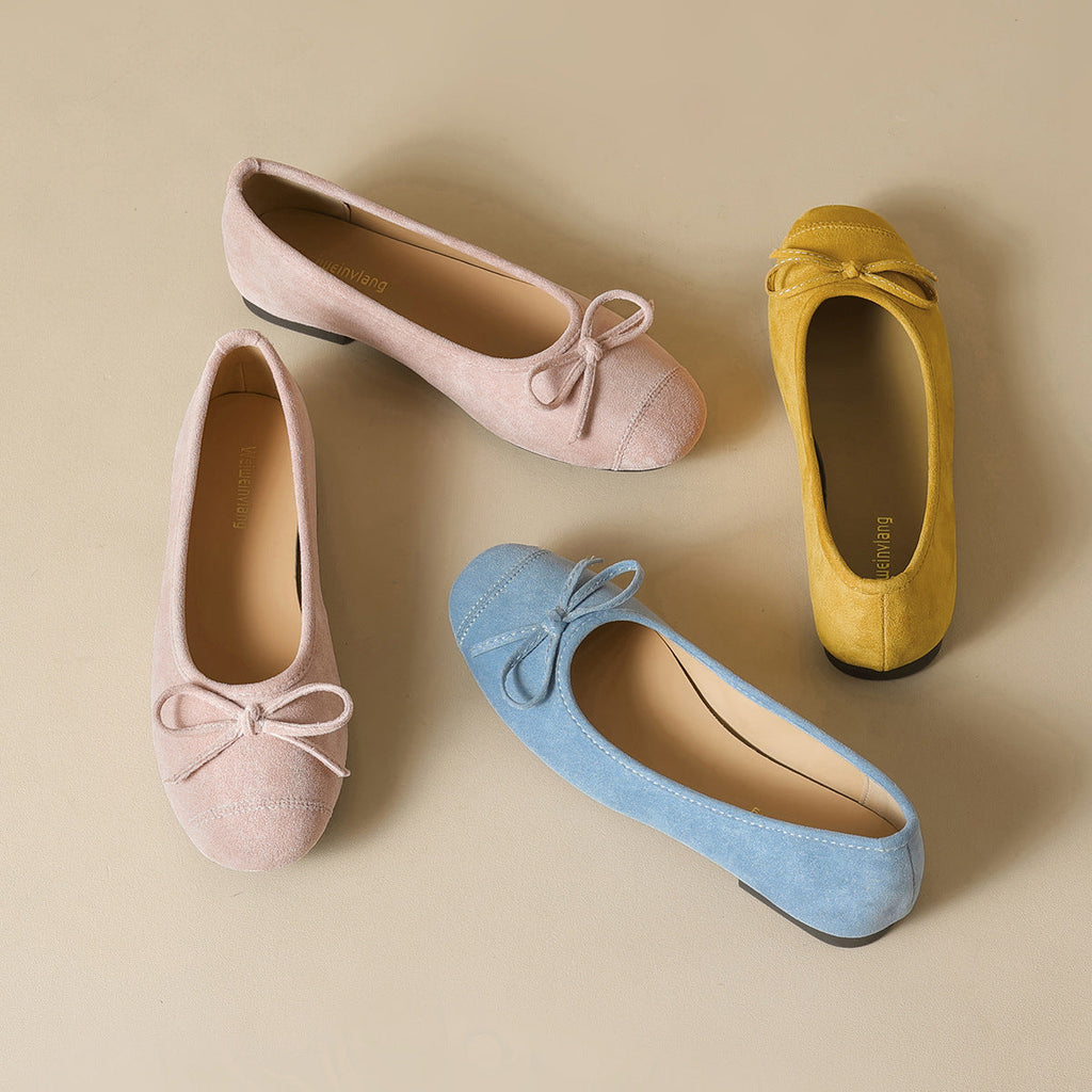 Damen Ballerinas mit eleganter Schleifenverzierung und weicher Innenausstattung