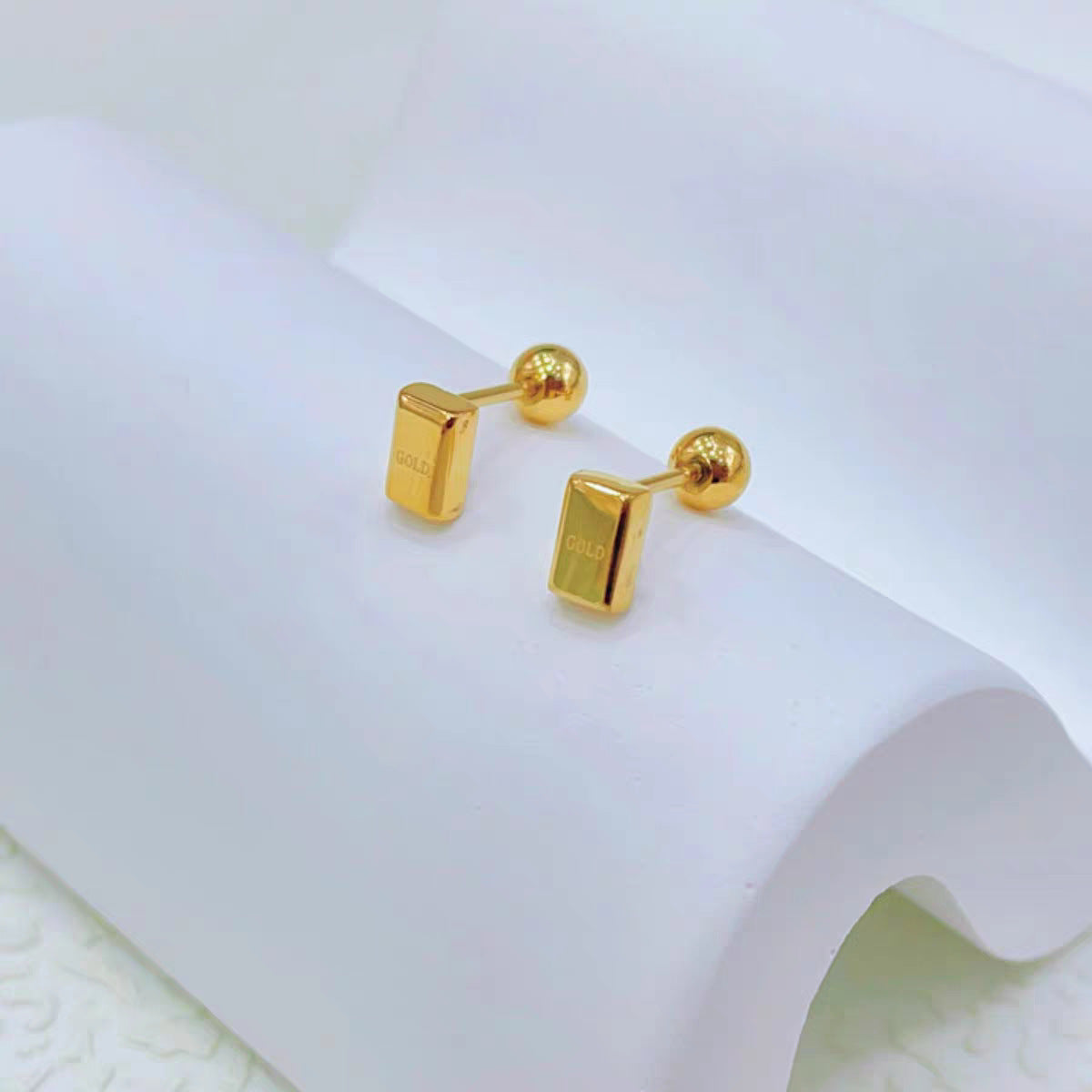 Damen Zeitgenössische Goldriegel Ohrstecker Shop Nory