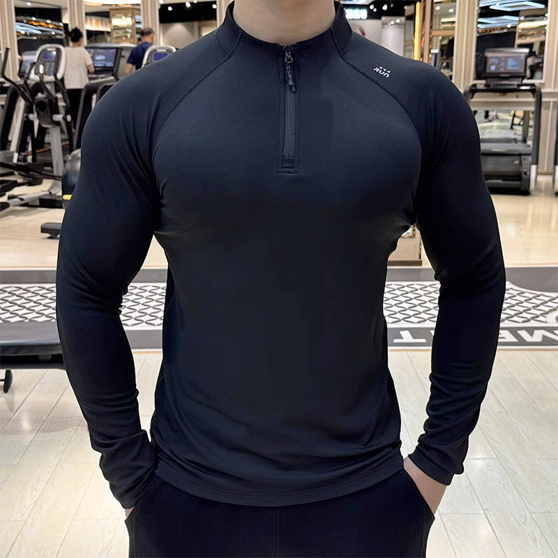 Herren Sportliches Langarmshirt mit Reißverschluss Shop Nory
