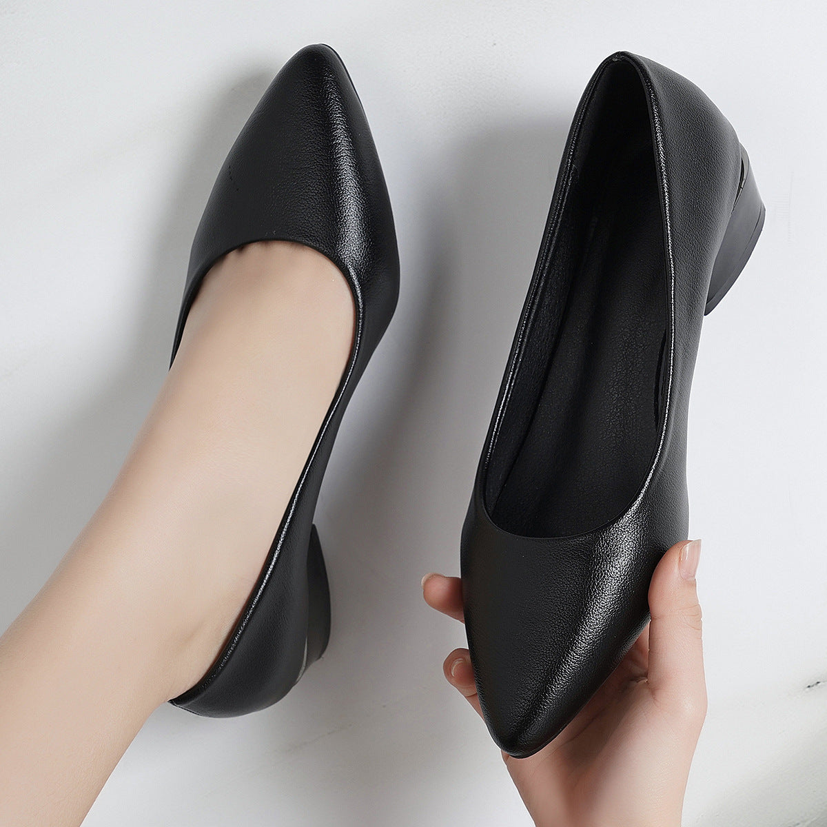 Damen elegante spitze Pumps mit komfortablem Blockabsatz Shopnory