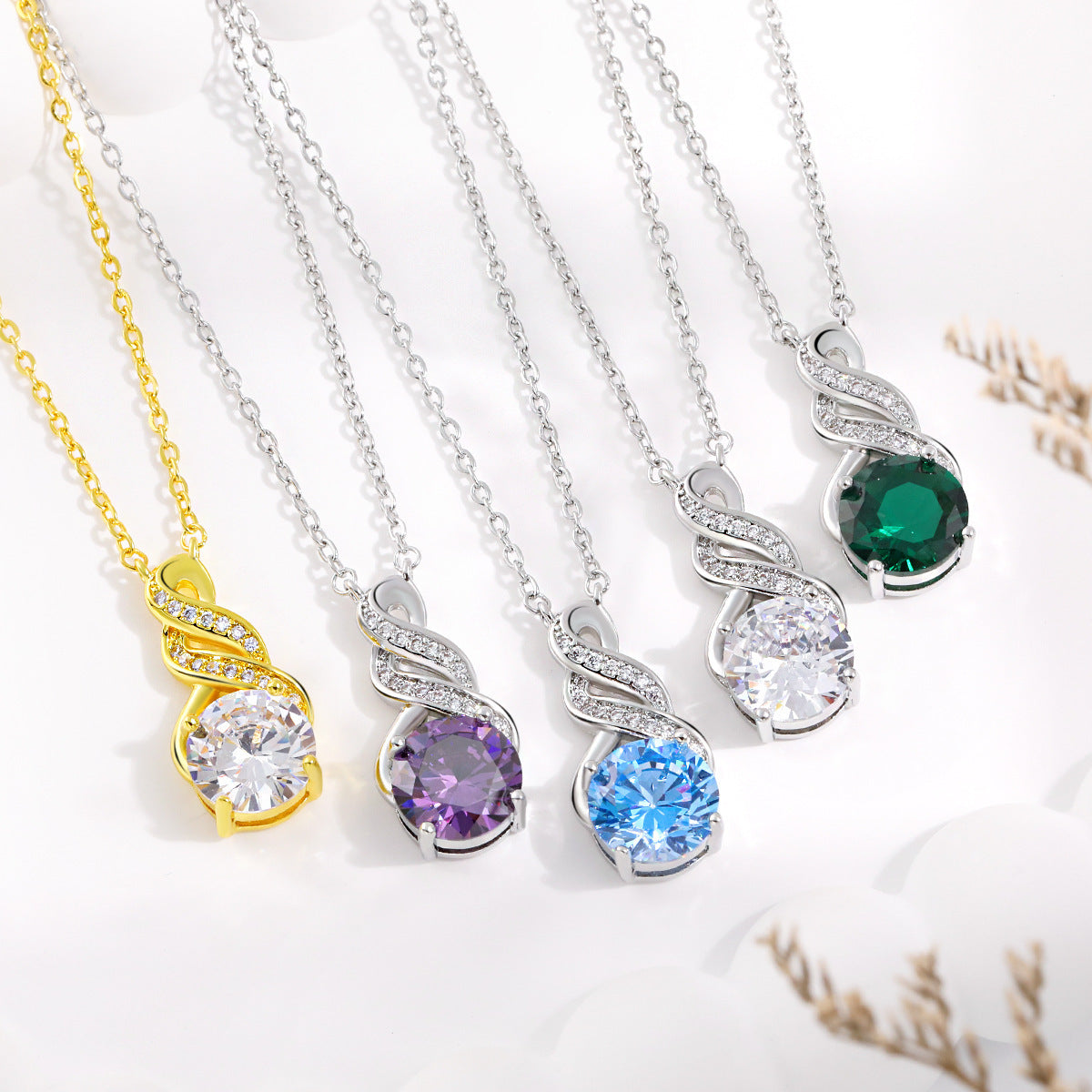 Damen elegante Ohrringe mit funkelndem Zirkon und geschwungenem Design Shop Nory