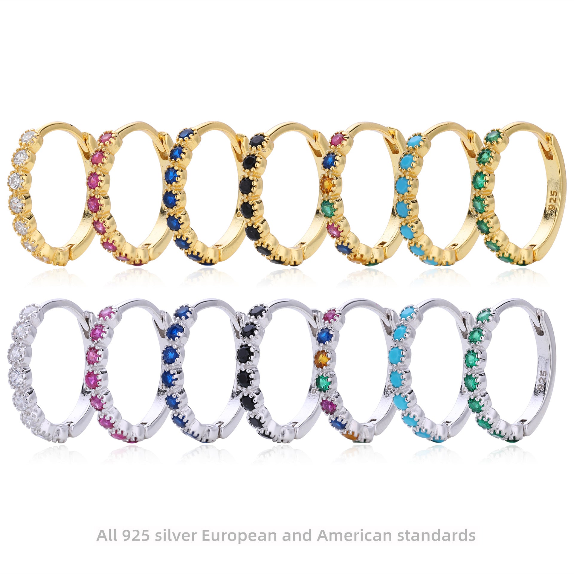 Damen Creolen mit funkelnden Zirkon-Akzenten und hochwertigem 925 Sterling Silber Shop Nory