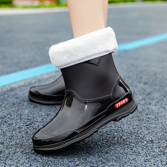 Damen Ankle‑Gummistiefel im Chelsea‑Stil mit glänzender Schutzschicht und griffiger Profilsohle Shop Nory