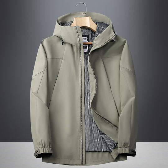 Herren Softshell Regen- und Übergangsjacke mit Kapuze, winddichter Membran und atmungsaktivem Meshfutter Shop Nory
