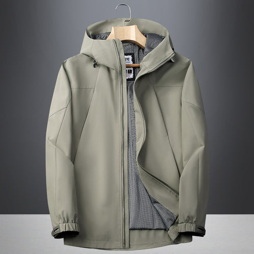 Herren Softshell Regen- und Übergangsjacke mit Kapuze, winddichter Membran und atmungsaktivem Meshfutter Shop Nory