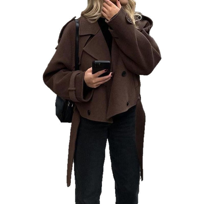 Damen stylische, taillierte Kurzmantel