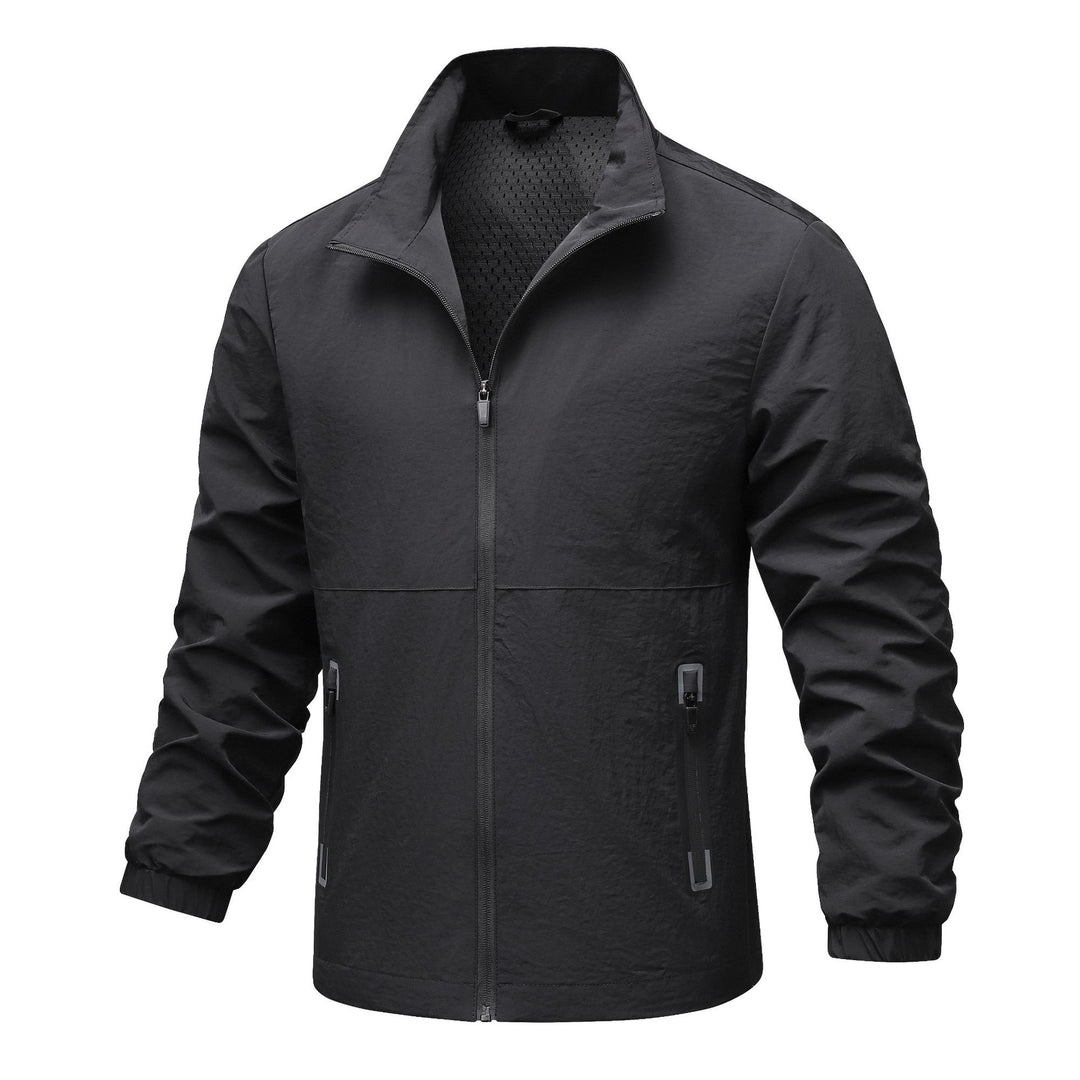 Herren leichte technische Windjacke mit Netzfutter, hohem Stehkragen und Reißverschlusstaschen Shop Nory