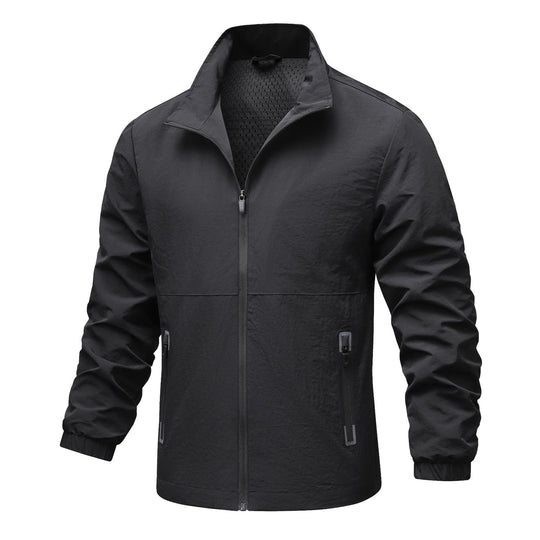 Herren leichte technische Windjacke mit Netzfutter, hohem Stehkragen und Reißverschlusstaschen Shop Nory