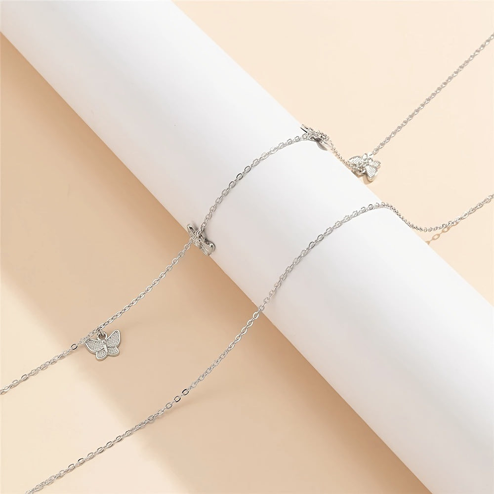 Damen zartes Fußkettchen mit filigranem Schmetterlings-Design Shop Nory