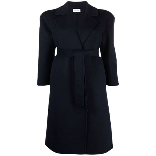 Damen Midi-Wickelmantel aus Woll-Kaschmirmix mit Schalkragen und Bindegürtel Shop Nory