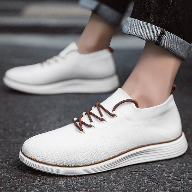 Herren nan elastischer Strick-Sneaker im Sockenschnitt mit gepolstertem Komfortfußbett, flexibler Leichtlaufsohle und dekorativer Schnürung
