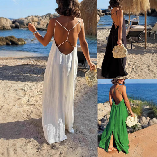 Damen Strandkleid mit Rückenausschnitt